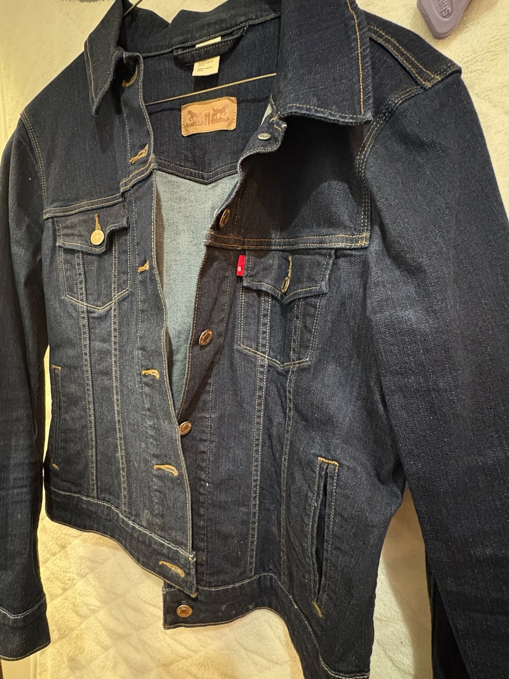 Levi's Dark Indigo Denim Trucker Jacket for Women